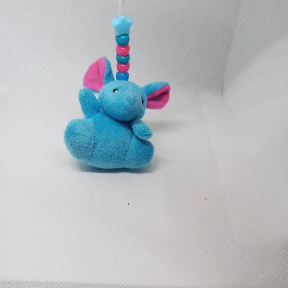 Adorable Cute Plush Blue and Pink Ears Mouse Keychain
